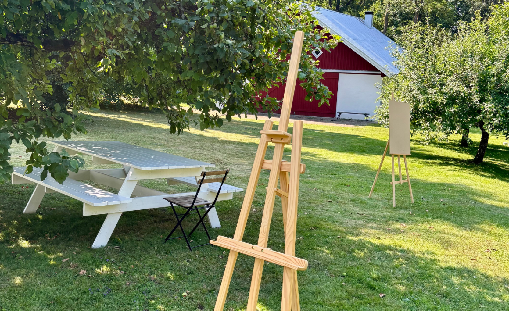 Måla i museets trädgård i sommar